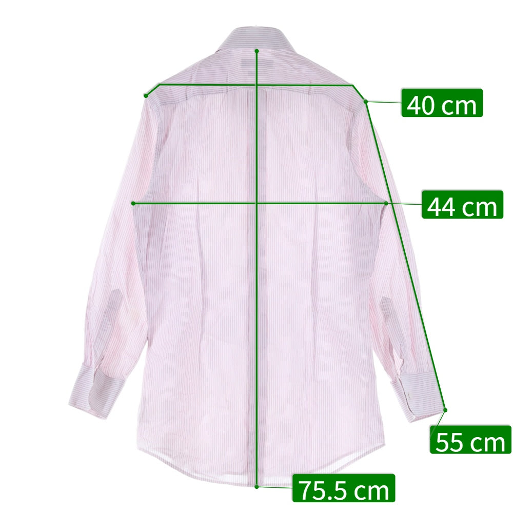 DOLCE & GABBANA(ドルチェアンドガッバーナ) 8B レギュラーカラー ストライプ柄 長袖シャツ レッド