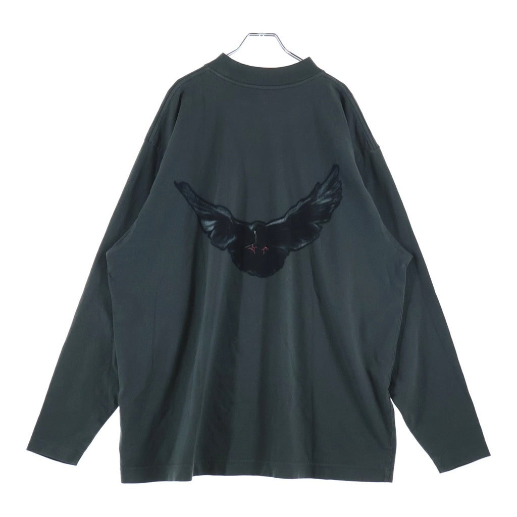 YEEZY GAP(イージーギャップ) × BALENCIAGA Dove Long Sleeve Tee バレンシアガ フロントロゴプリント 長袖Tシャツ カーキ