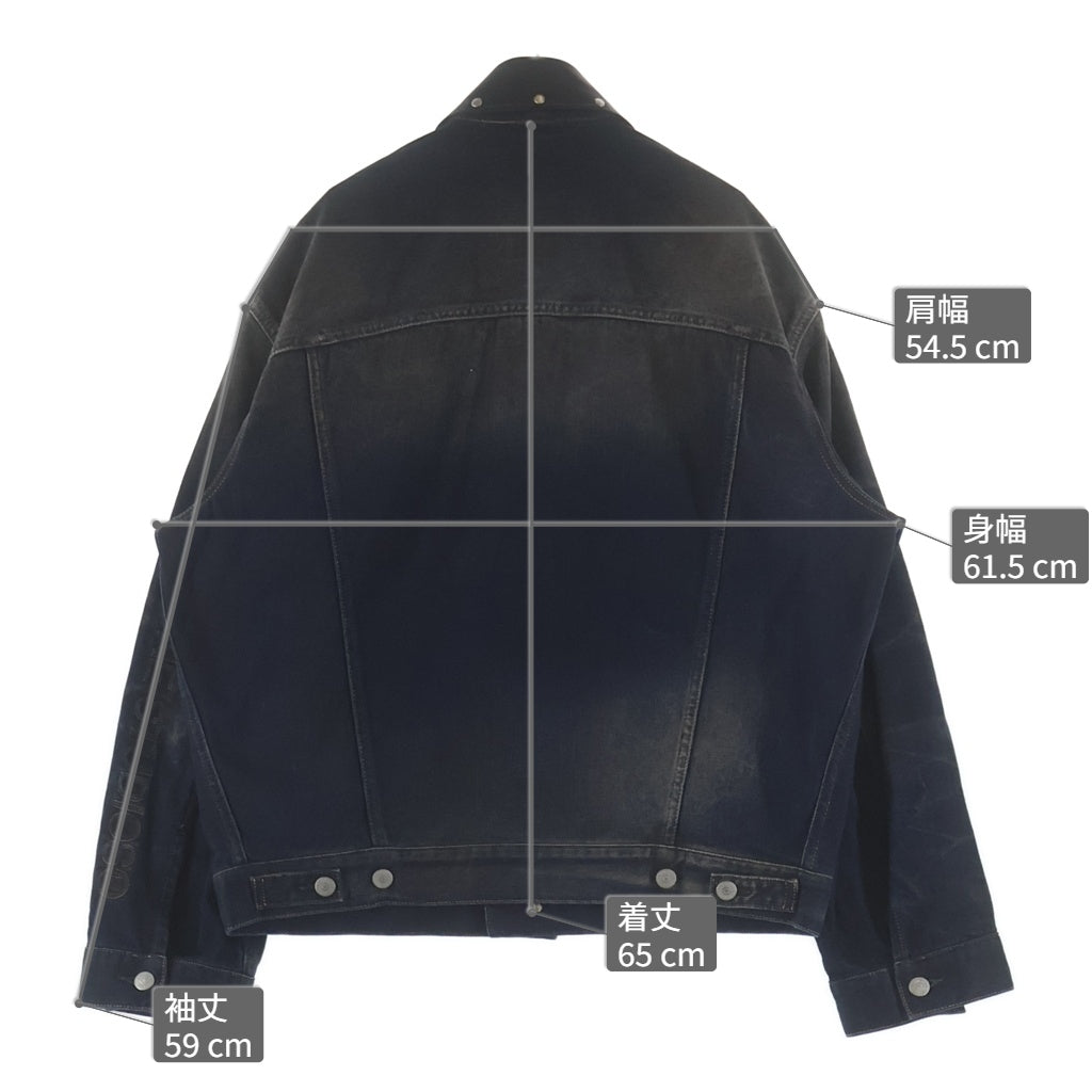Acne Studios(アクネ ストゥディオズ) オーバーサイズ デニムジャケット レザー切り替え インディゴ FN-UX-OUTW000058