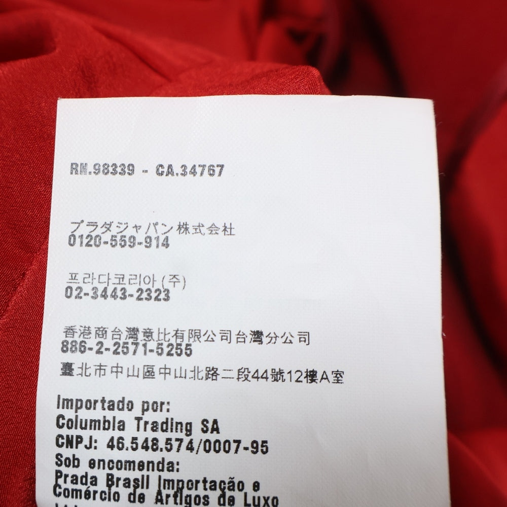 miumiu(ミュウミュウ) 12AW リボンデザイン ウール ノーカラー ジャケット ショートコート レッド レディース MS765