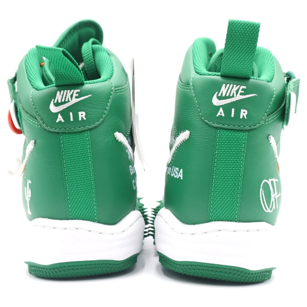 NIKE(ナイキ) ×OFF-WHITE AIR FORCE1 MID SP L THR オフホワイト エアフォース1 ミッドカットスニーカー グリーン US12/30.0cm DR0500-300