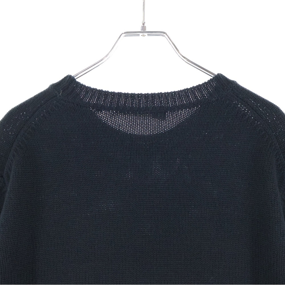FENDI(フェンディ) GIROCOLLO WORDING FENDI KNIT フロントロゴ クルーネックニットセーター ブラック FZZ469 A8B9