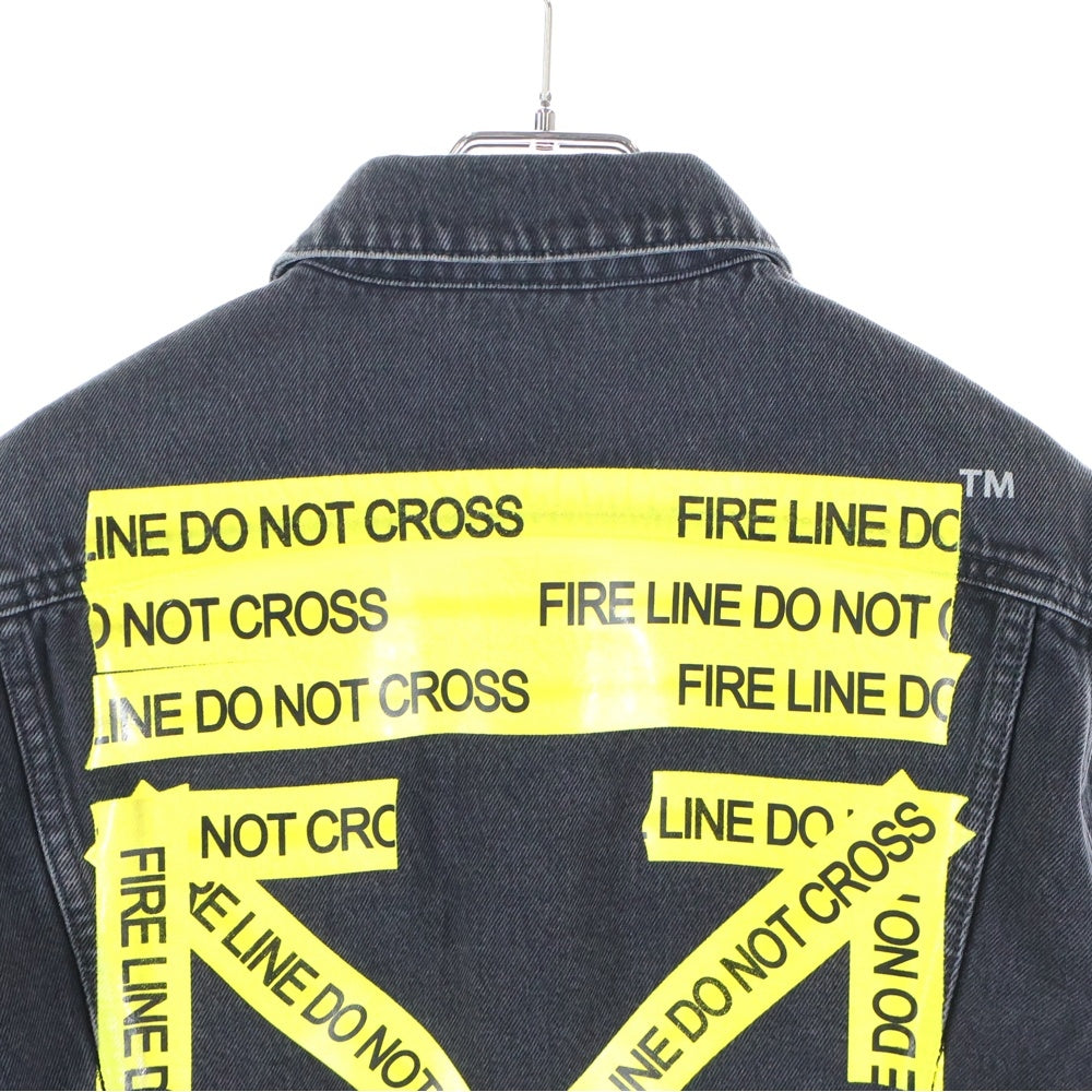 OFF-WHITE(オフホワイト) FIRETAPE DENIM JACKET ファイヤーテープ デニムジャケット ブラック OMYE005S18812024