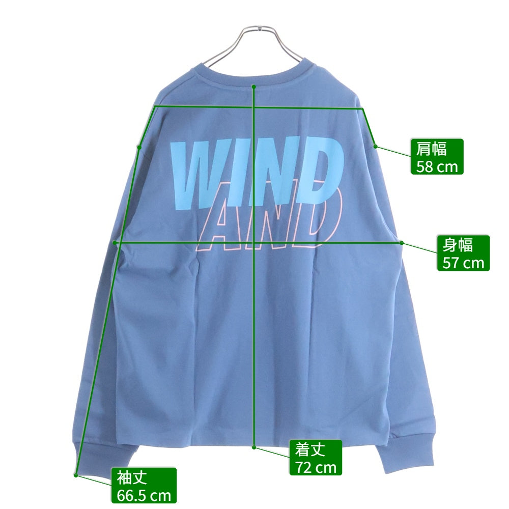 WIND AND SEA(ウィンダンシー) 25SS SEA LONG SLEEVE TEE ロゴプリント クルーネック 長袖Tシャツ カットソー ブルー WDS-O-SIG-25-Q3-CS-01