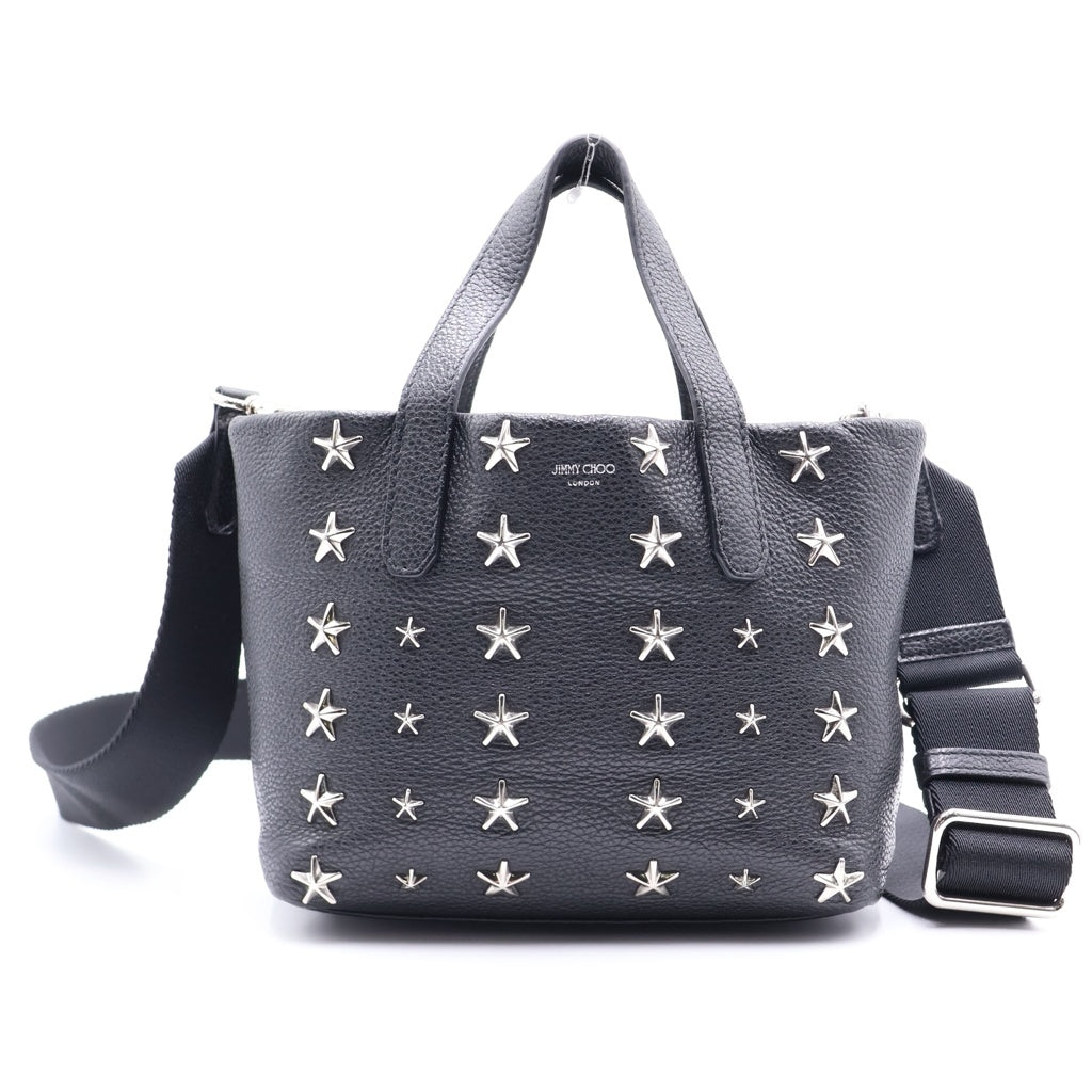 JIMMY CHOO(ジミーチュウ) スタースタッズ 2WAY ミニトートバッグ ブラック レディース