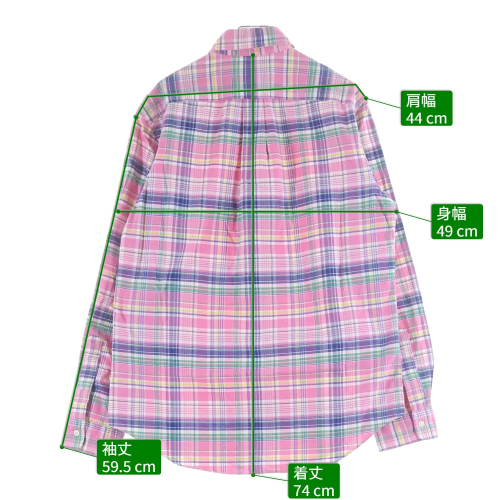 RALPH LAUREN(ラルフローレン) BDチェック ボタンダウン 長袖シャツ ピンク