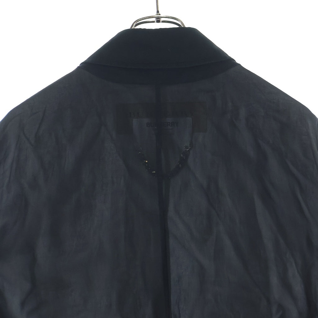 BURBERRY(バーバリー) 19SS Riccardo Tisci リカルドティッシ期 ジャケット コットン キュプラ 異素材切替 ジップアップ ジャケット ブルゾン ブラック 4558223