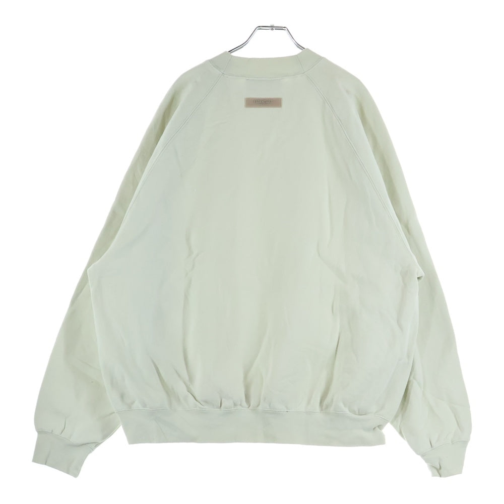 FEAR OF GOD ESSENTIALS(フィアオブゴッド エッセンシャルズ) SWEATSHIRT フロントラバーロゴ クルーネックスウェットトレーナー アイボリー