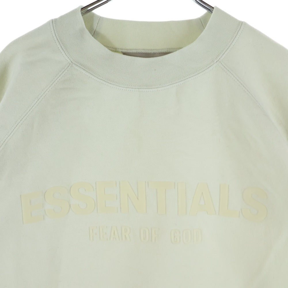 FEAR OF GOD ESSENTIALS(フィアオブゴッド エッセンシャルズ) SWEATSHIRT フロントラバーロゴ クルーネックスウェットトレーナー アイボリー