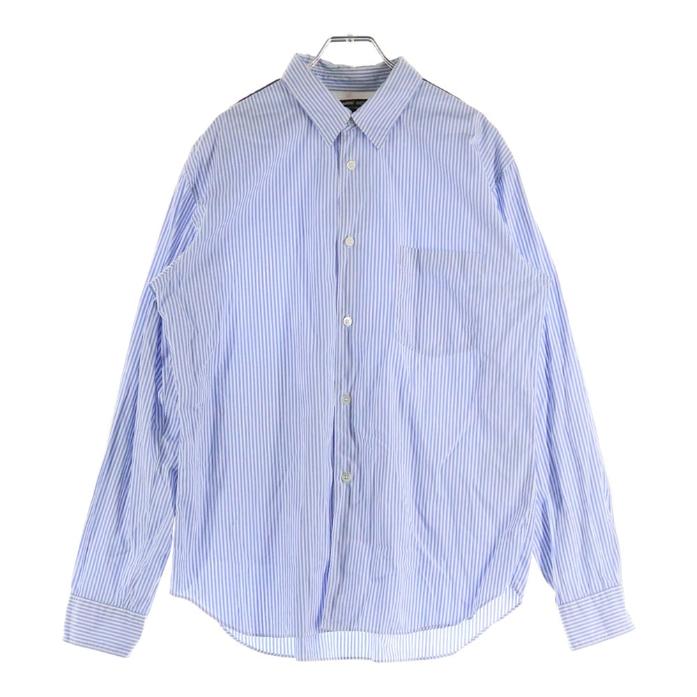 COMME des GARCONS HOMME DEUX(コムデギャルソン オムドゥ) 13AW AD2013 バックアーガイルウール切替 ストライプ コットン 長袖シャツ ブルー/ホワイト DL-B042