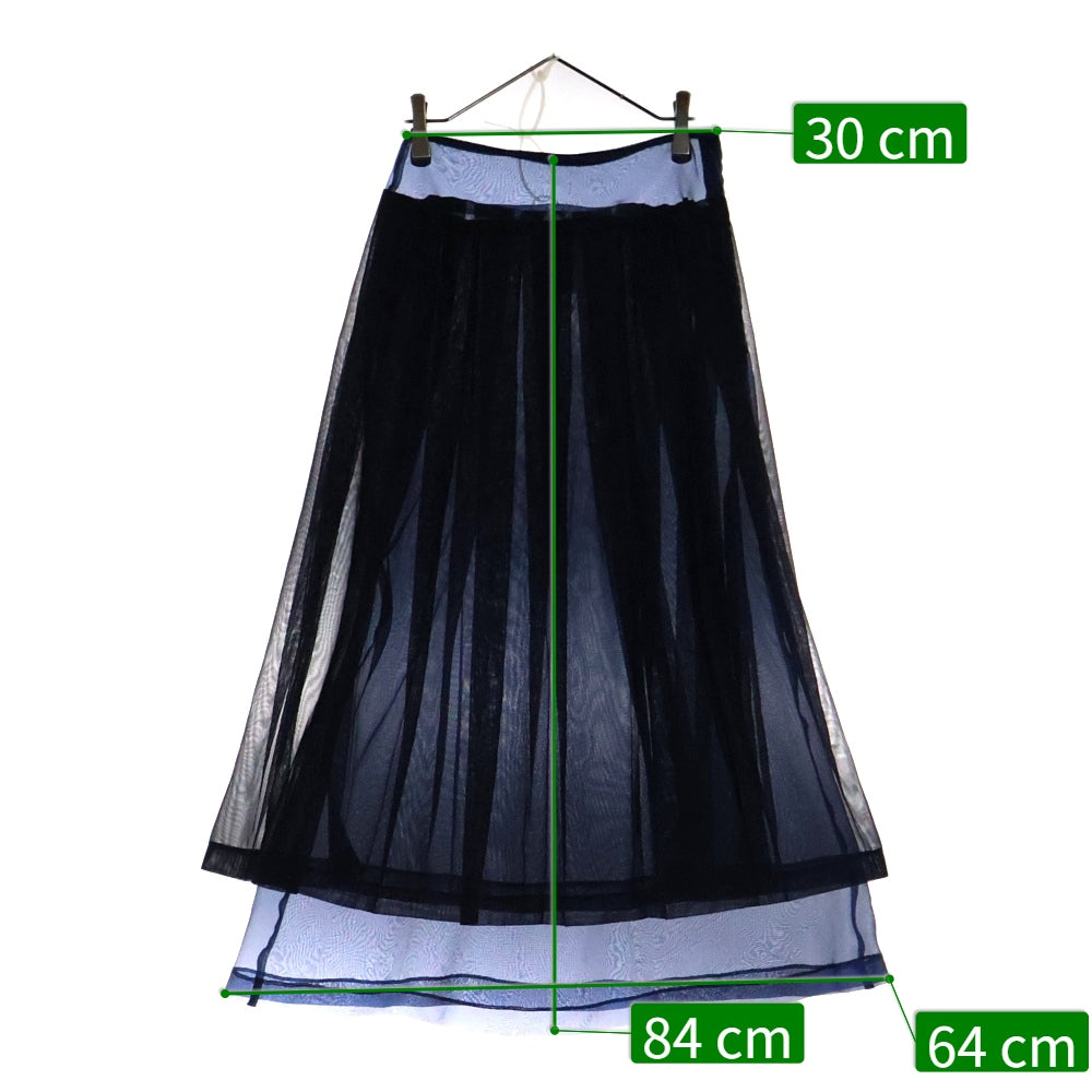 COMME des GARCONS(コムデギャルソン) 97AW シースルーレイヤード プリーツスカート ネイビー レディース GS-04041S AD1997