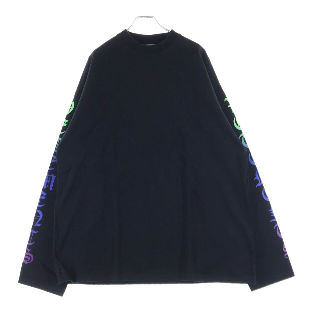 VETEMENTS(ヴェトモン) 21SS Gothic Logo Oversized Long-Sleeve Shirt ゴシックロゴオーバーサイズ長袖シャツ カットソー ブラック UE51TR660B