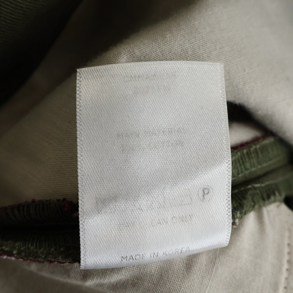 cmmawear(コマウェア) CALATHEA CURVED SEAM TROUSERS カラテア カーブド サイドジップ ジップフライパンツ カーキ