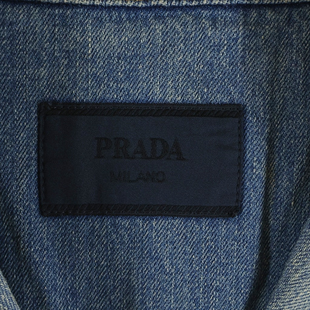 PRADA(プラダ) ブリーチデニム半袖シャツ GEC068 インディゴ