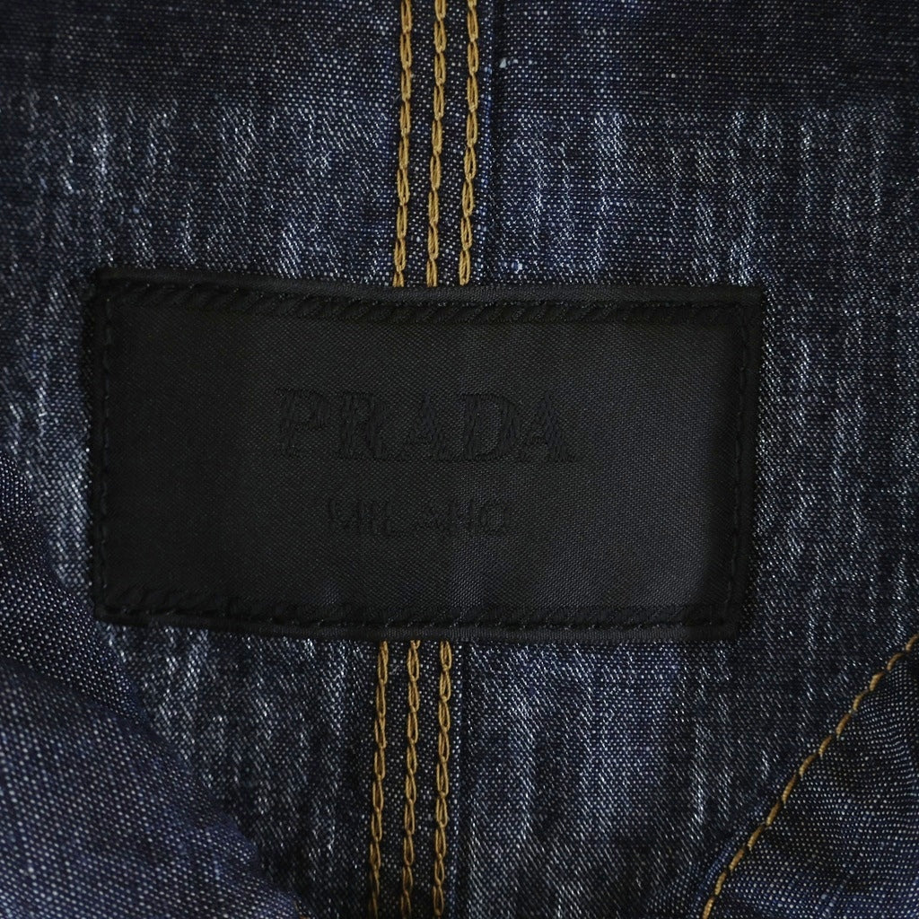 PRADA(プラダ) トライアングルロゴ 三角プレート シャンブレージャケット GEB254 インディゴ