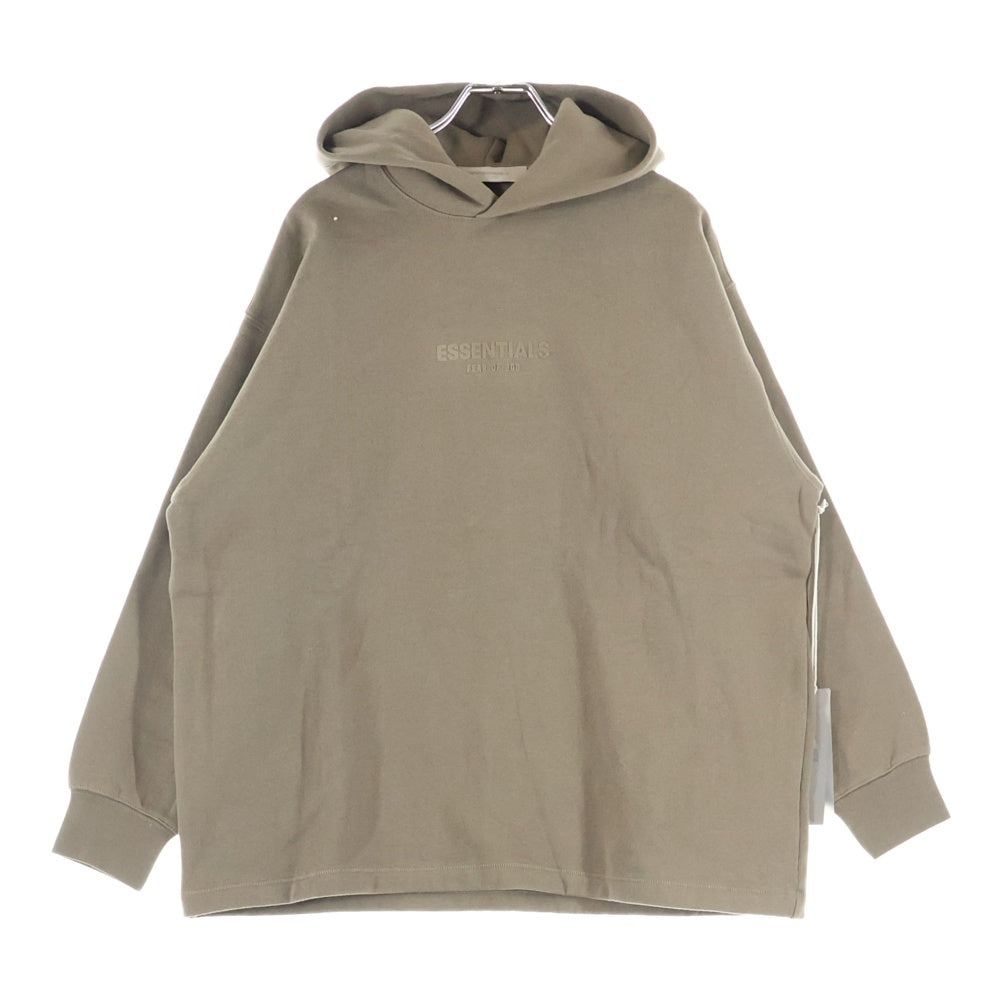 FEAR OF GOD ESSENTIALS(フィアオブゴッド エッセンシャルズ) HOODIE フェルトロゴ プルオーバースウェットパーカー フーディー ブラウン
