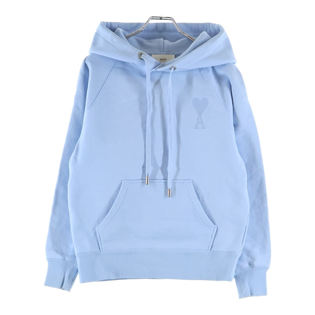 AMI Alexandre Mattiussi(アミアレクサンドルマテュッシ) Hoodie ハートロゴ刺繍 プルオーバースウェットパーカー フーディー ブルー E22USW202.747