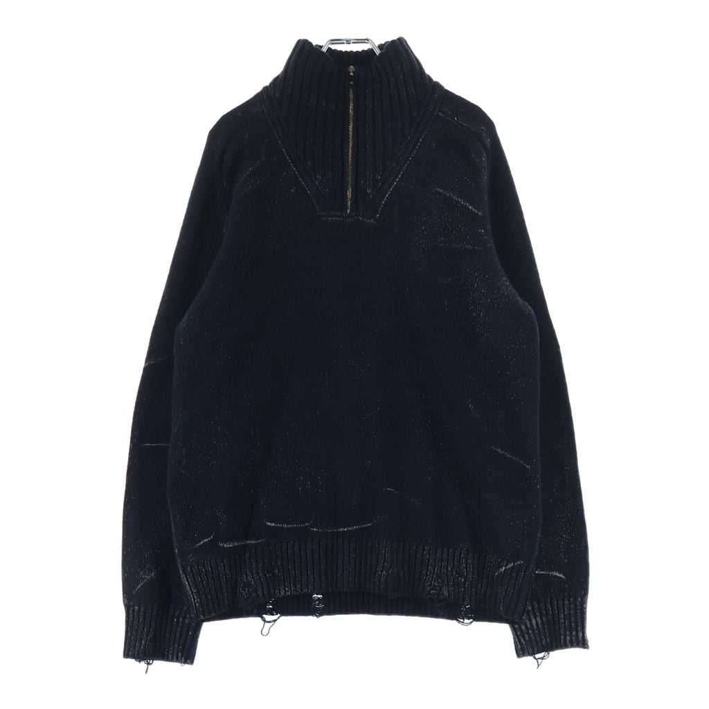 DIESEL(ディーゼル) K-MAXIME ハーフジップ ハイネックニット ネイビー A21399