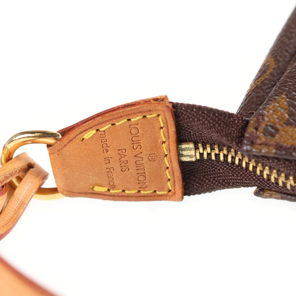 LOUIS VUITTON(ルイヴィトン) モノグラム ポシェットアクセソワール ハンドバッグ ポーチ ケース ブラウン レザー×PVC M51980 ゴールド金具 レディース