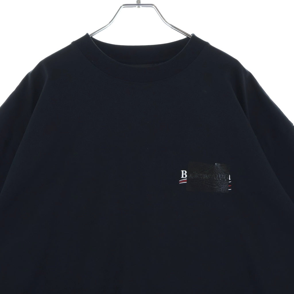 BALENCIAGA(バレンシアガ) 22SS Political Campaign Logo Gaffer Tee ポリティカル キャンペーン ロゴ ギャファー クルーネック 半袖Tシャツ ブラック 641675 TNVG1