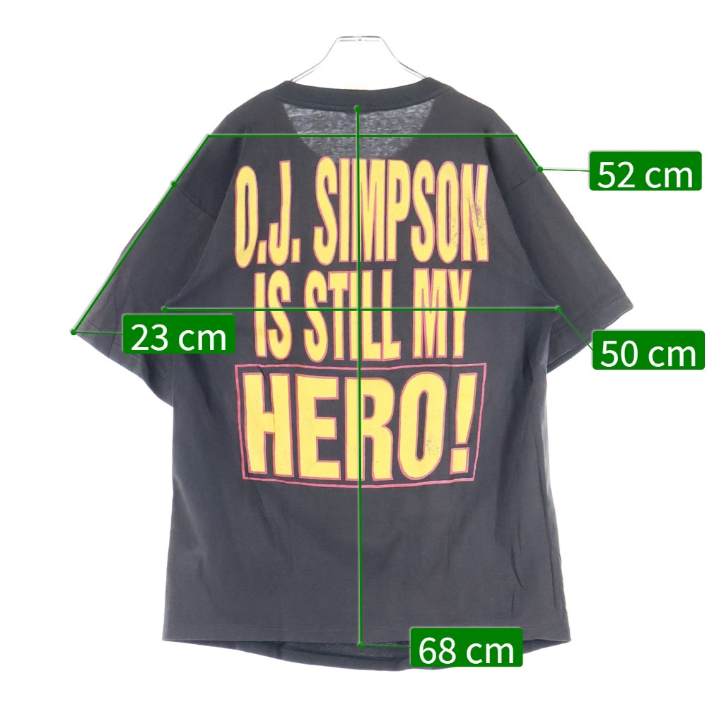 VINTAGE(ヴィンテージ) 90s O.J.SIMPSON I'm NOT GUILTY オレンタール ジェームス シンプソン 両面プリント Tシャツ 半袖カットソー ブラック