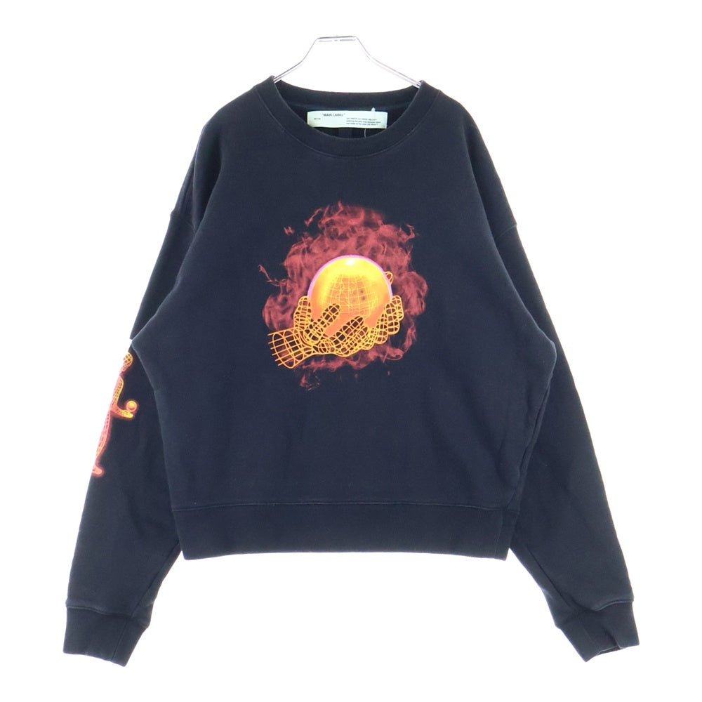 OFF-WHITE(オフホワイト) 19SS Hands Print Sweatshirt クルーネックスウェットトレーナー ブラック OMBA035S19D25016