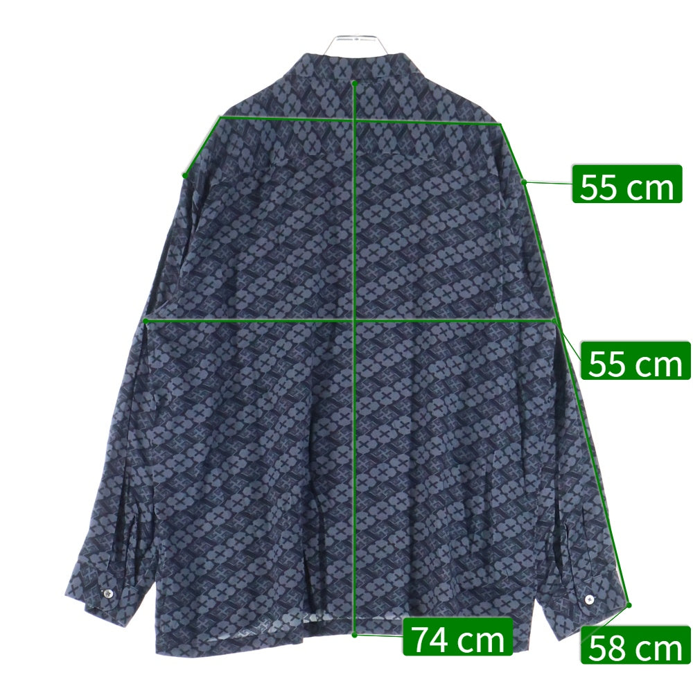 BUDSPOOL(バッズプール) ×GAKKIN 花罰家紋 ORIGINAL L/S SHIRT ガッキン ロゴ レーヨン オリジナル ロングスリーブ 長袖 シャツ グレー