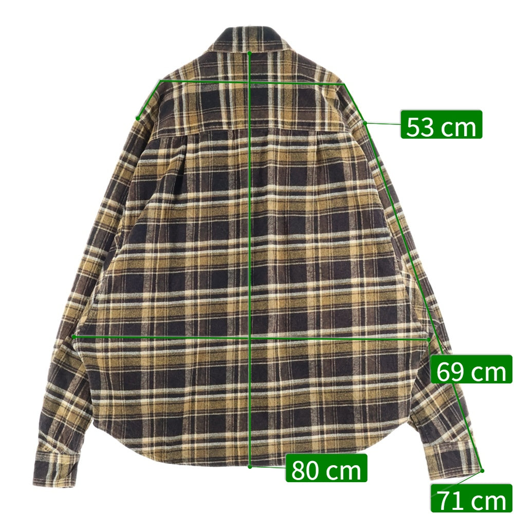 doublet(ダブレット) 25AW FADE CHECK SHIRT フェード チェック 長袖 シャツ ブラウン 25AW31SH161