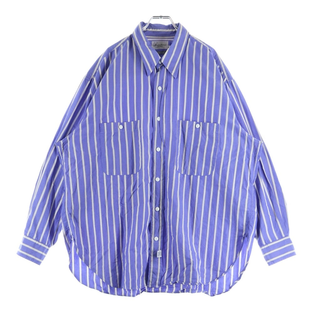 Marvine Pontiak shirt makers(マーヴィンポンティアックシャツメイカーズ) Military STRIPE Shirt MPSM-1905S ミリタリー ストライプ 長袖 シャツ ブルー