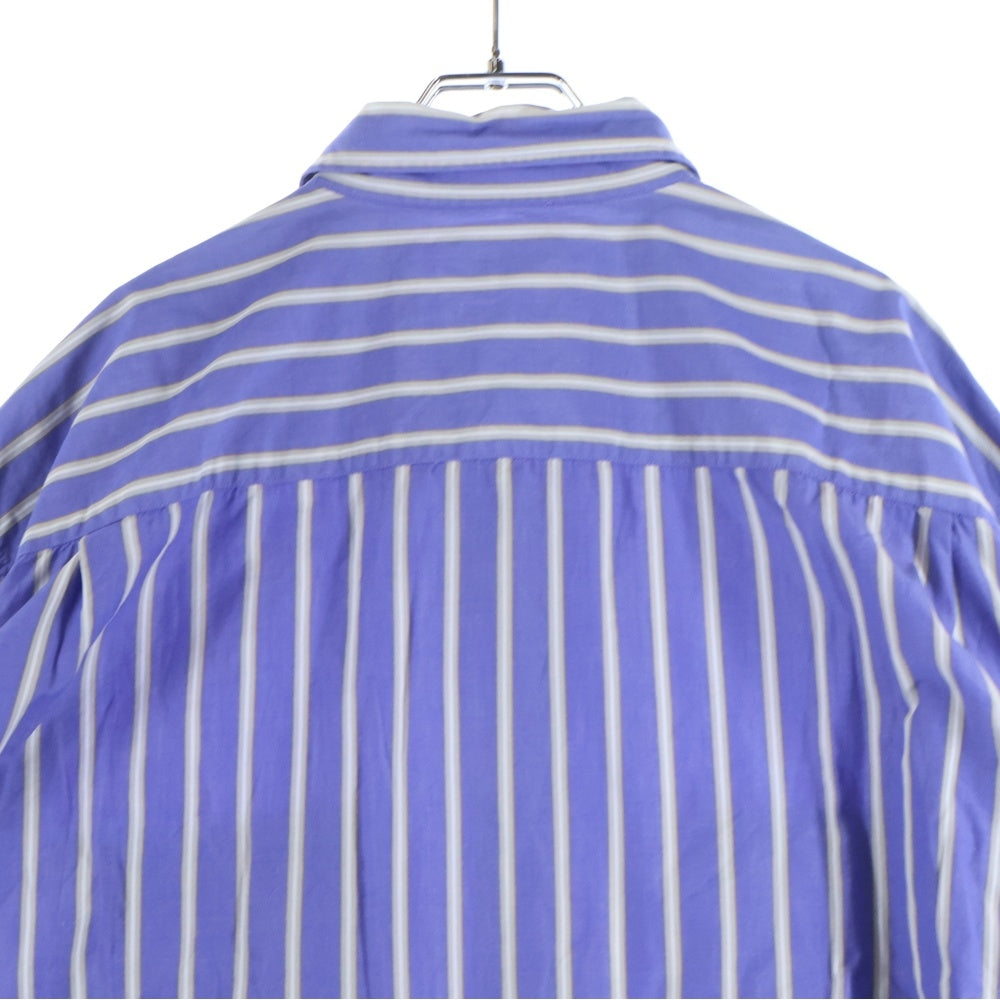 Marvine Pontiak shirt makers(マーヴィンポンティアックシャツメイカーズ) Military STRIPE Shirt MPSM-1905S ミリタリー ストライプ 長袖 シャツ ブルー