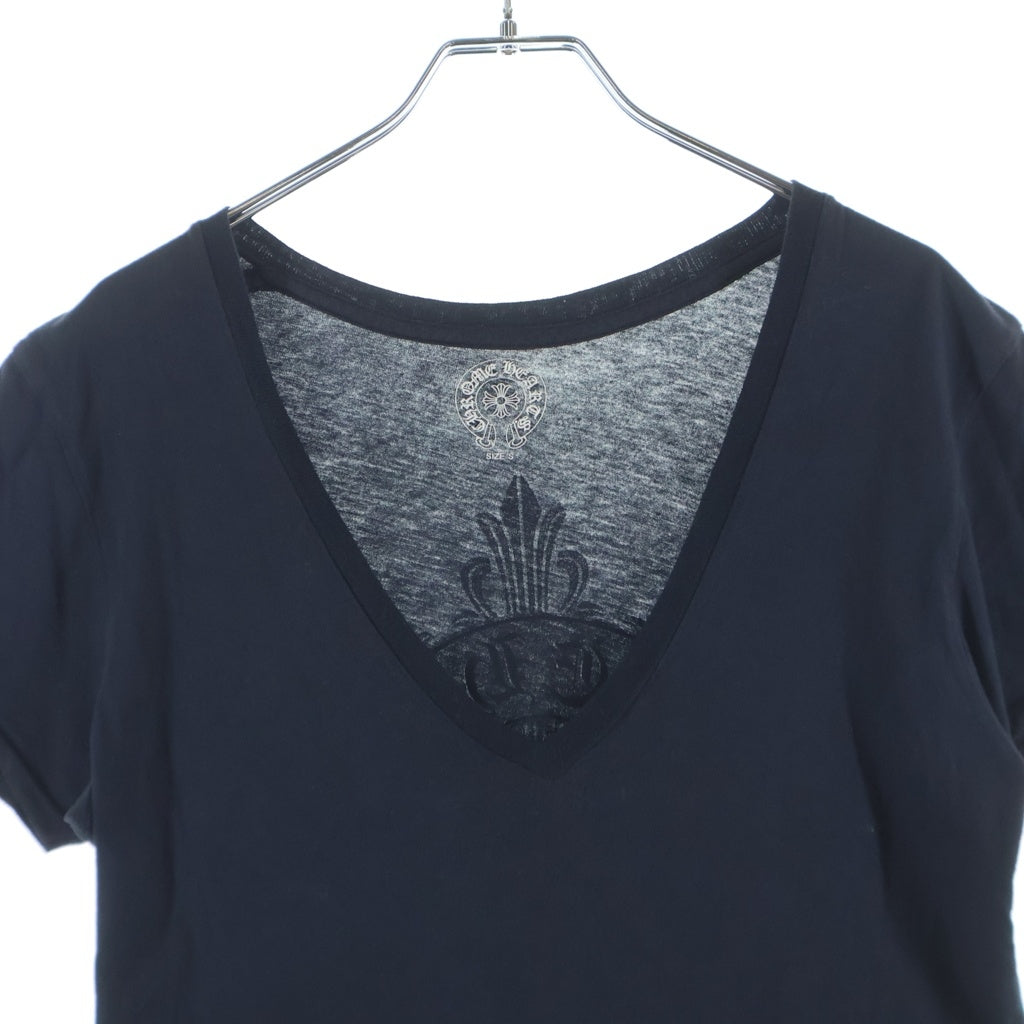 CHROME HEARTS(クロムハーツ) Horseshoe Back S/S TEE バックフローラルホースシュー Vネック半袖Tシャツ カットソー ブラック