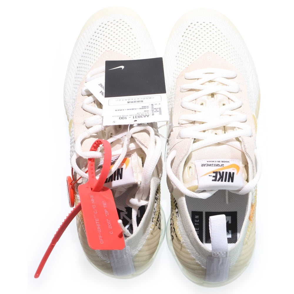 NIKE(ナイキ) ×OFF-WHITE THE 10 AIR VAPORMAX FK オフホワイト ザテン エアヴェイパーマックス フライニット ローカットスニーカー ホワイト US10/28cm AA3831-100