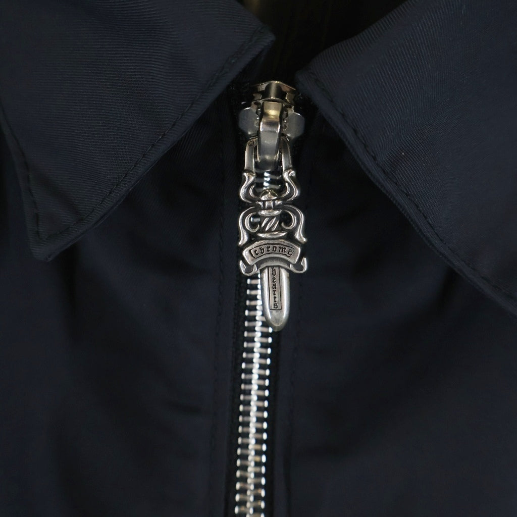 CHROME HEARTS(クロムハーツ) Y NOT ワイノット カーペンター レザーポケット クロスパッチ ナイロン ダガージップ 半袖シャツジャケット ブラック