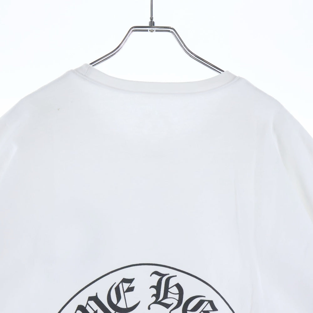 CHROME HEARTS(クロムハーツ) Horseshoe Crewneck Sweatshirt ホースシュープリント 袖フローラル クルーネックスウェットトレーナー ホワイト