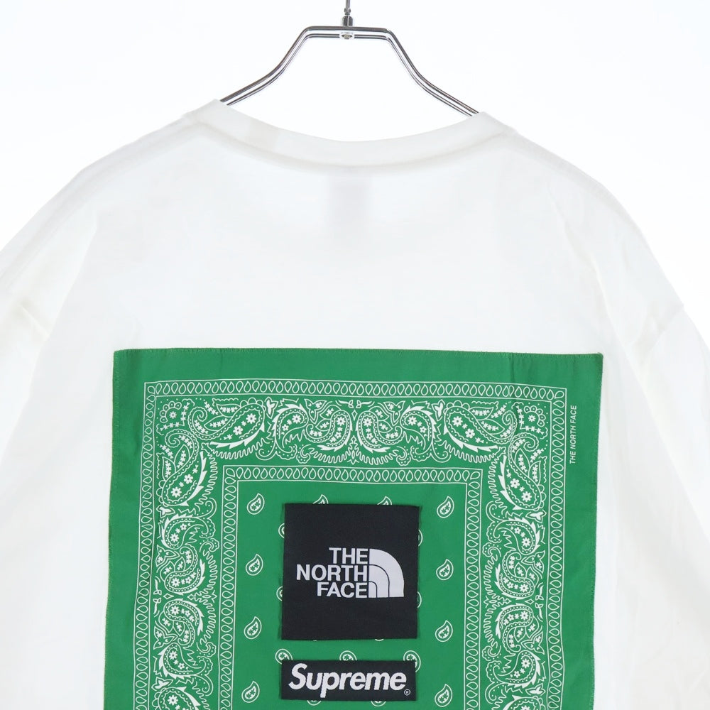 SUPREME(シュプリーム) 22SS ×THE NORTH FACE Bandana Tee ノースフェイス バンダナ 半袖Tシャツ カットソー ホワイト/グリーン SP22-17002