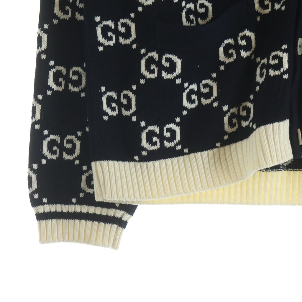 GUCCI(グッチ) GGジャガード コットンカーディガン 総柄 ブラック 523048