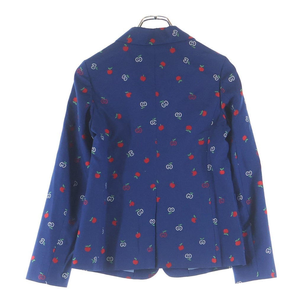 GUCCI(グッチ) GGロゴ 総柄 2B テーラードジャケット ネイビー 604088 レディース