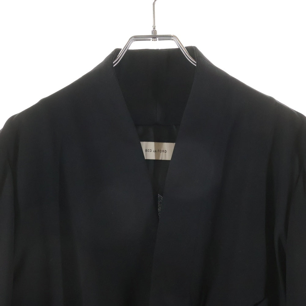 BED J.W. FORD(ベッドフォード) 20SS Dinner Jacket ディナー ウール ノーカラー ダブルブレスト 2B テーラードジャケット ブラック 20SS-B-JK03 レディース