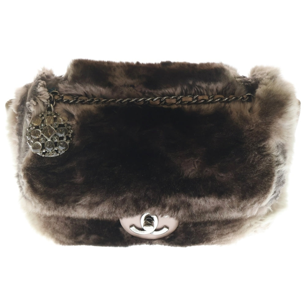 CHANEL(シャネル) マトラッセ23 Sフラップ Wチェーン 2WAYバッグ ハンドバッグ ショルダーバッグ チェーンバッグ ピンク×ブラウン ファー×ラムスキン シルバー金具 レディース