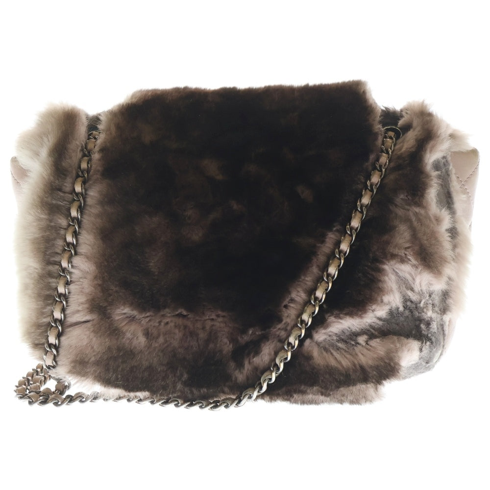 CHANEL(シャネル) マトラッセ23 Sフラップ Wチェーン 2WAYバッグ ハンドバッグ ショルダーバッグ チェーンバッグ ピンク×ブラウン ファー×ラムスキン シルバー金具 レディース