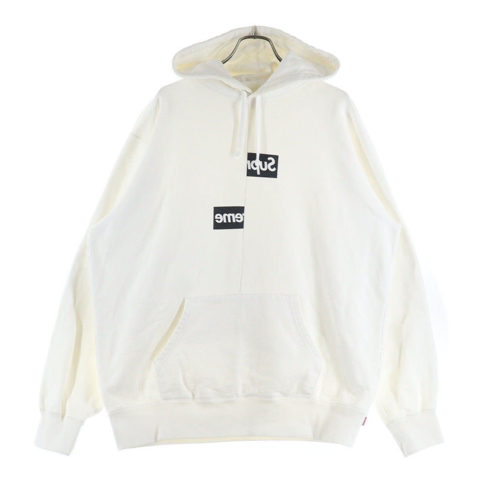 SUPREME(シュプリーム) 18AW ×Comme des Garcons SHIRT Split Box Logo Hooded Sweatshirt コムデギャルソンシャツ スピリットボックスロゴ プルオーバーパーカー フーディー