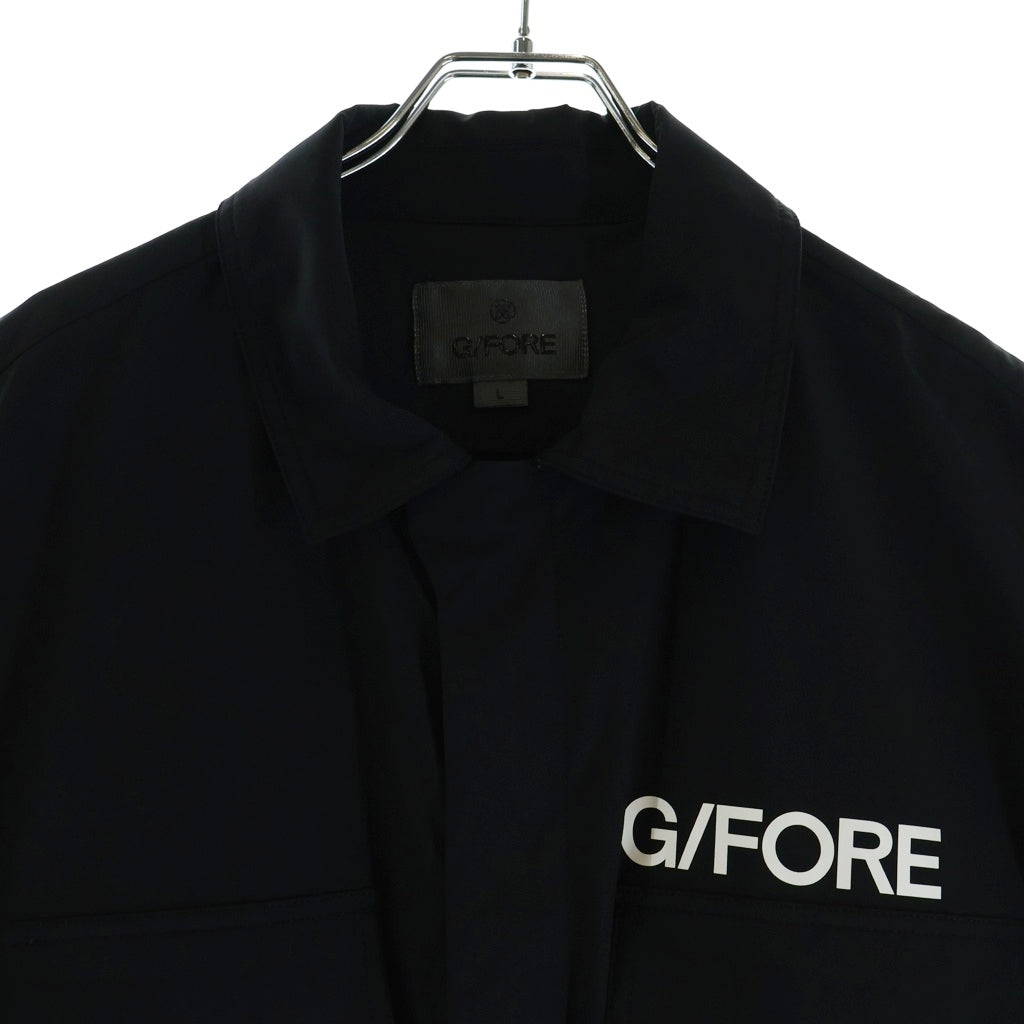 G/FORE(ジーフォア) ロゴプリント ナイロン半袖ジャンプスーツ ブラック