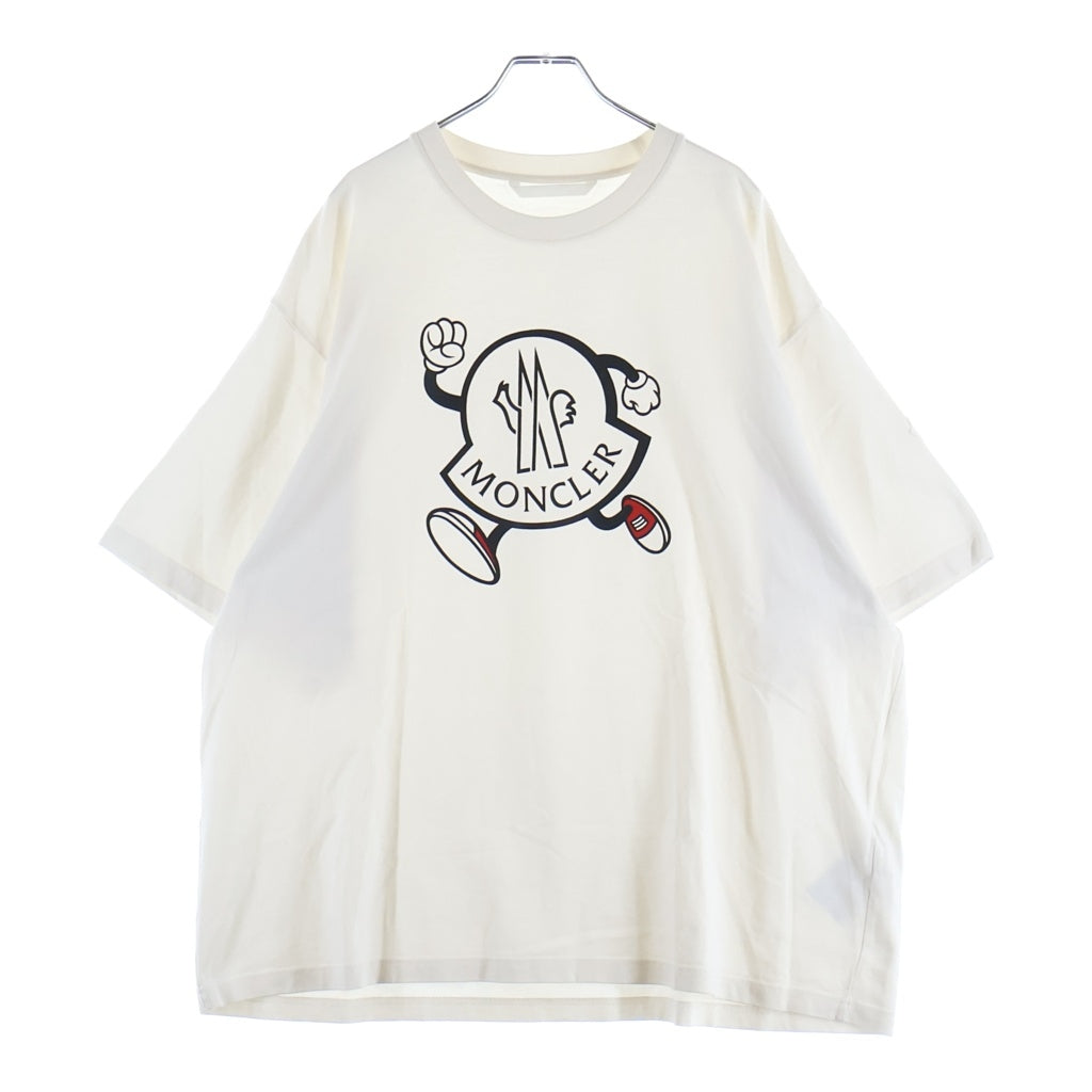 MONCLER(モンクレール) 23SS フロントプリント クルーネック半袖Tシャツ カットソー オーバーサイズ ホワイト I10918C00010