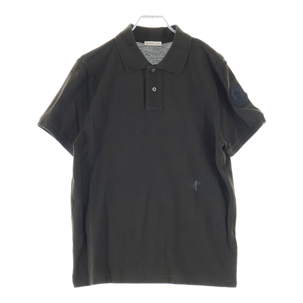MONCLER(モンクレール) 19AW MAGLIA POLO MANICA CORTA ロゴプリント 半袖ポロシャツ カーキ