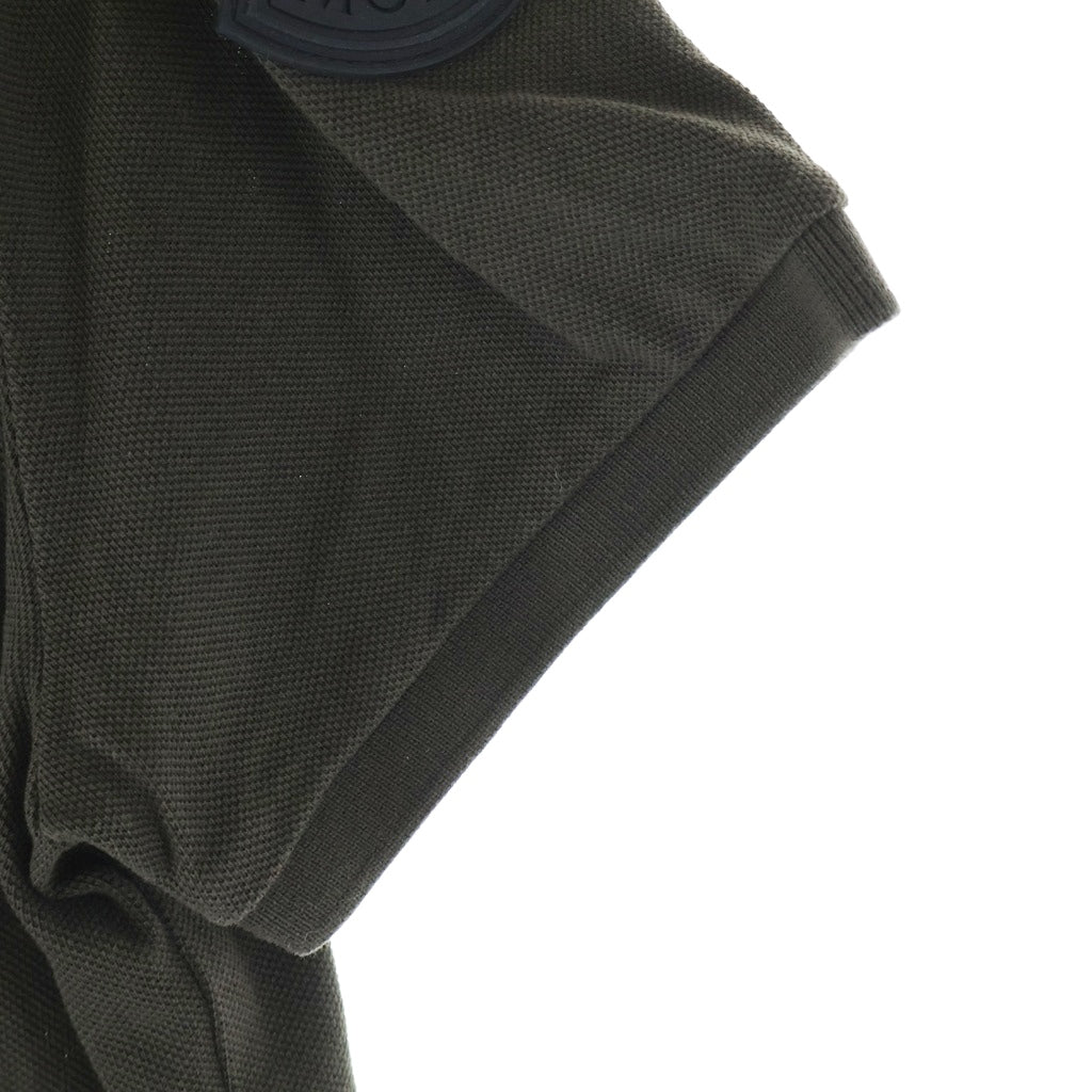 MONCLER(モンクレール) 19AW MAGLIA POLO MANICA CORTA ロゴプリント 半袖ポロシャツ カーキ