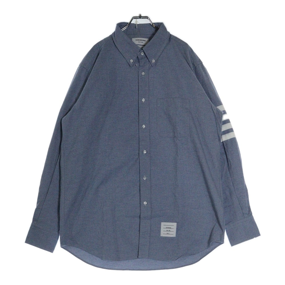 THOM BROWNE(トムブラウン) 23AW CLASSIC 4BAR COTTON SHIRT クラシック 4バー コットン ボタンダウン 長袖シャツ ブルー MWL272A-05245480