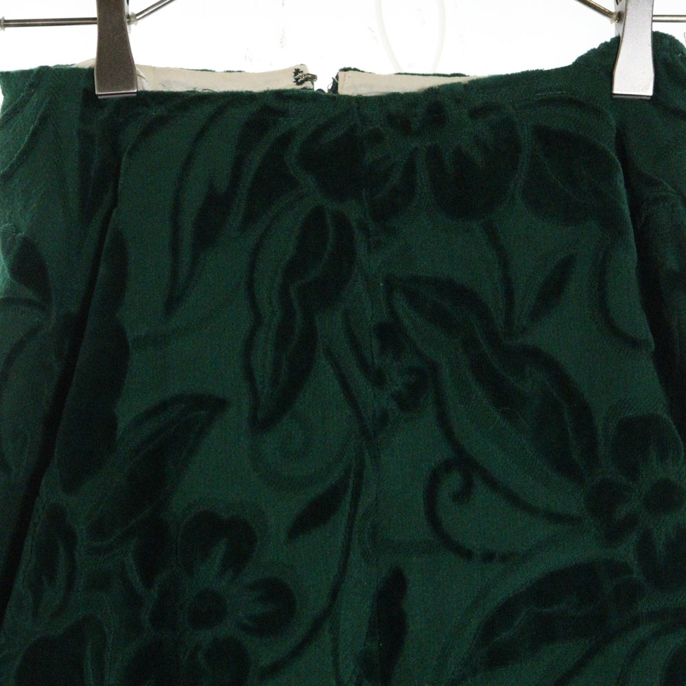 COMME des GARCONS(コムデギャルソン) 96AW フラワーベロア サイドスリット スカート グリーン レディース ES-03008S AD1996