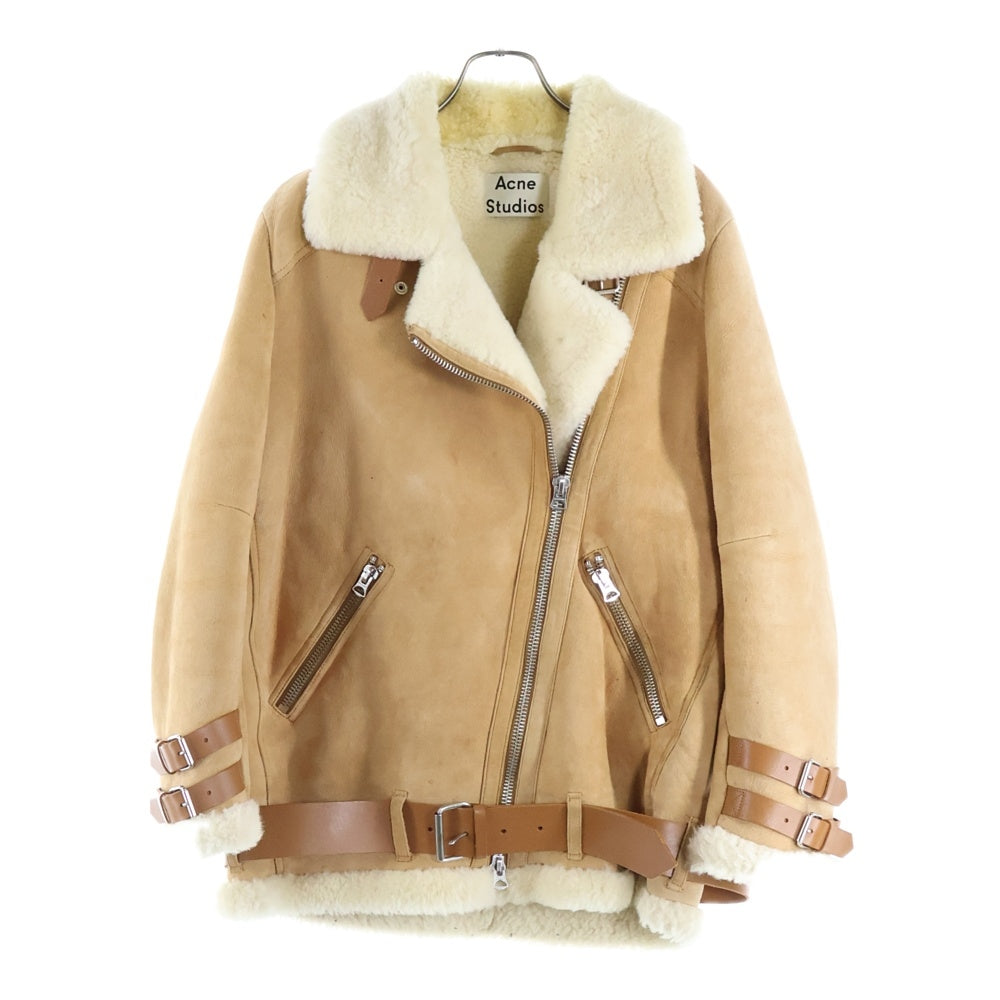 Acne Studios(アクネ ストゥディオズ) Velocite Suede ムートン スエードレザー ライダースジャケット ブラウン