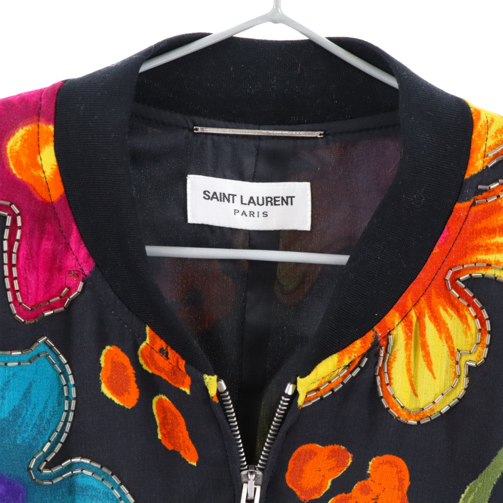 SAINT LAURENT PARIS(サンローランパリ) Teddy Floral Crepe Jacket テディ フローラル クレープ ブルゾン ジャケット マルチカラー 684941 Y2E89