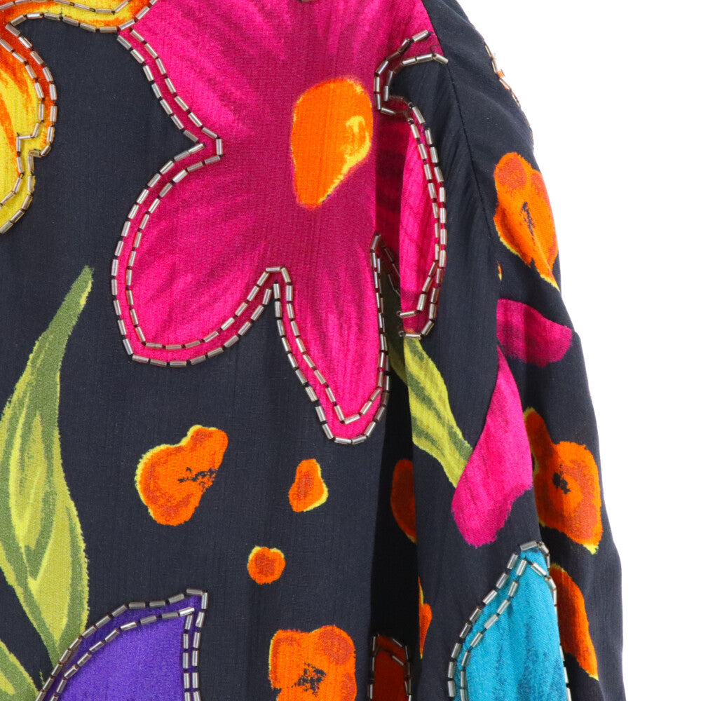 SAINT LAURENT PARIS(サンローランパリ) Teddy Floral Crepe Jacket テディ フローラル クレープ ブルゾン ジャケット マルチカラー 684941 Y2E89